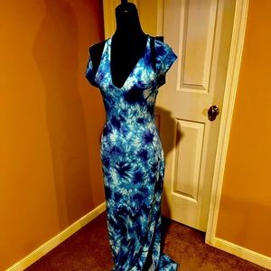 Stretchy material halter dress